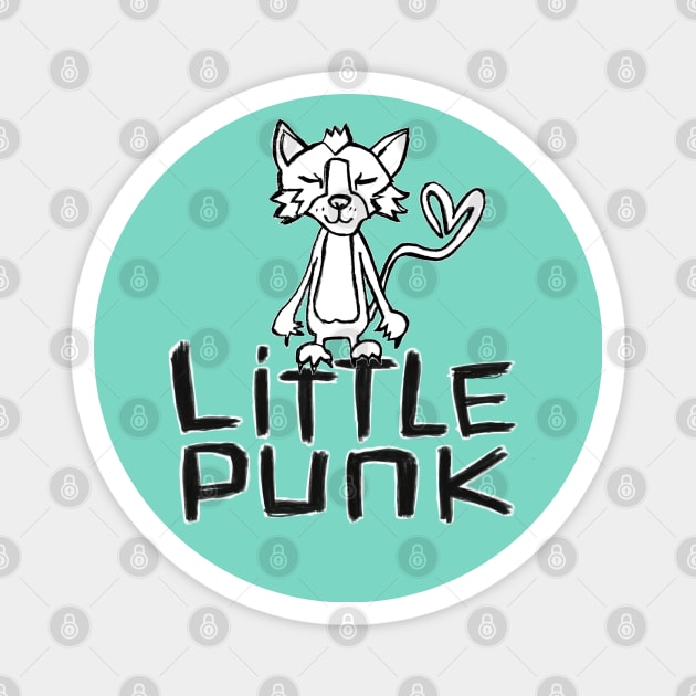 Little Punk Cat for little punk Magnet by badlydrawnbabe